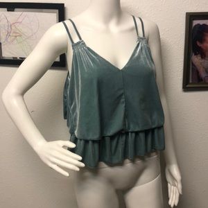 Velvet cropped tank top *WORN ONCE*